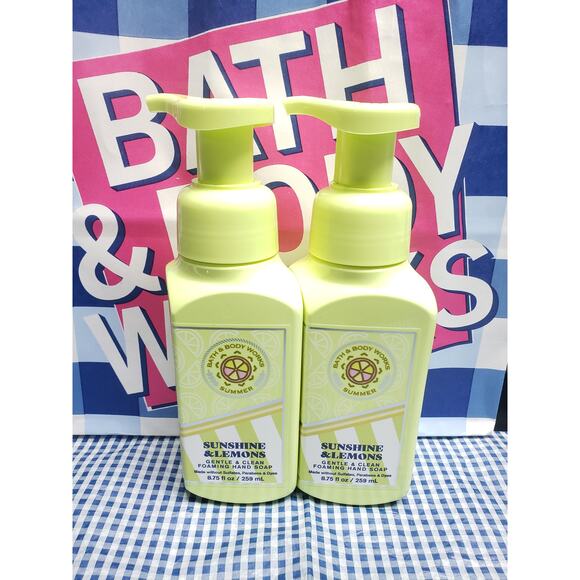 BBW Sunshine & Lemons Summer Gentle & Clean Foaming Hand Soap 2 Pack - Picture 1 of 2